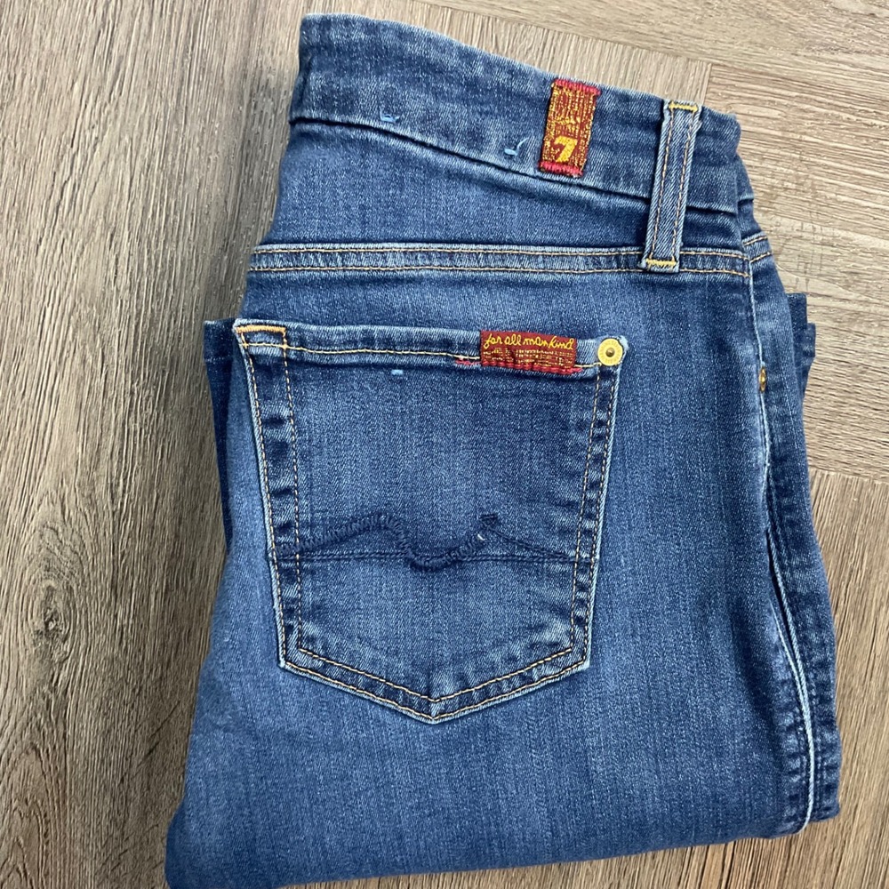 7 For All Mankind Kimmie Bootcut Blair Denim Jeans Womens 27 Medium Wash Blue - Picture 5 of 10